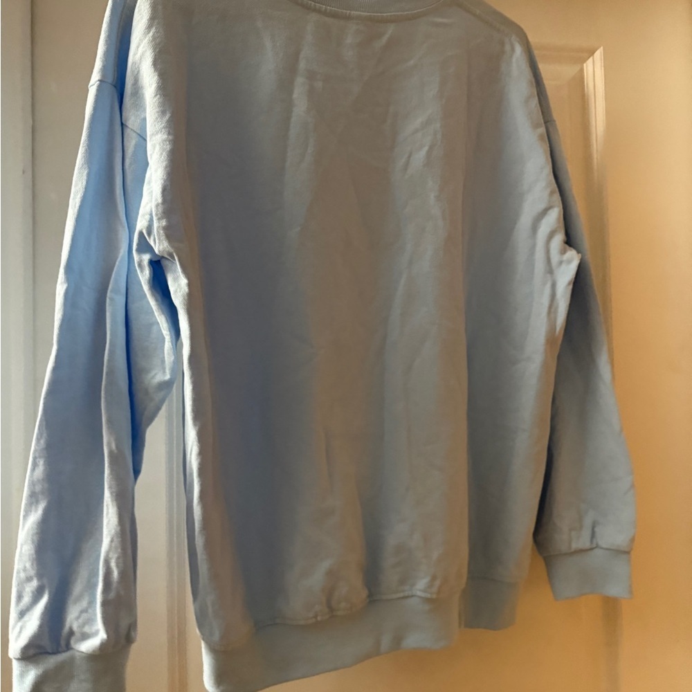 Light Blue Sweatshirt with Dachshund Print Women’s size Large Crew Neck - Picture 7 of 10